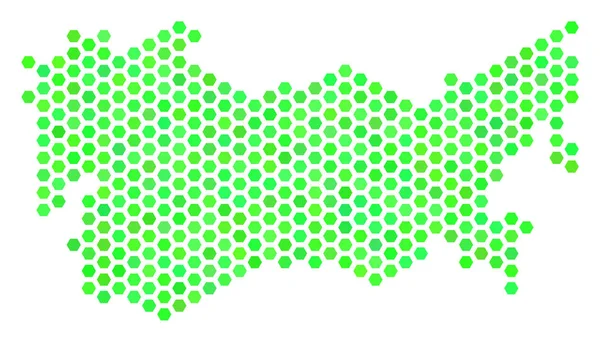 Zelené dlaždice Hex-SSSR mapa — Stockový vektor