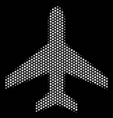 Beyaz Pixelated hava uçak simgesi