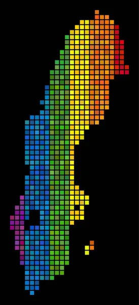 LGBT Pixel Zweden kaart — Stockvector