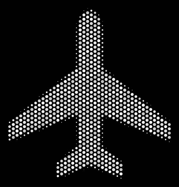 White Pixelated Air Plane Icon