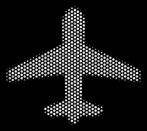 White Pixelated Airplane Icon