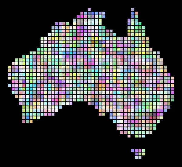 ピクセル オーストラリア地図 — ストックベクタ
