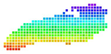 Renkli piksel Ontario Gölü harita