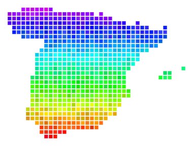 Spektrum piksel İspanya harita