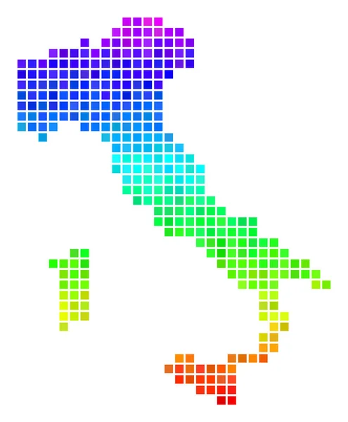 Mapa colorido de Pixel Italy — Vetor de Stock