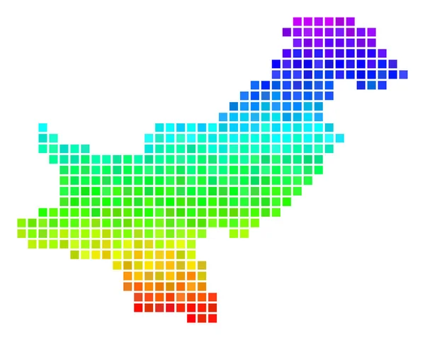 Spectrum Pixel Pakistan Map — Stock Vector