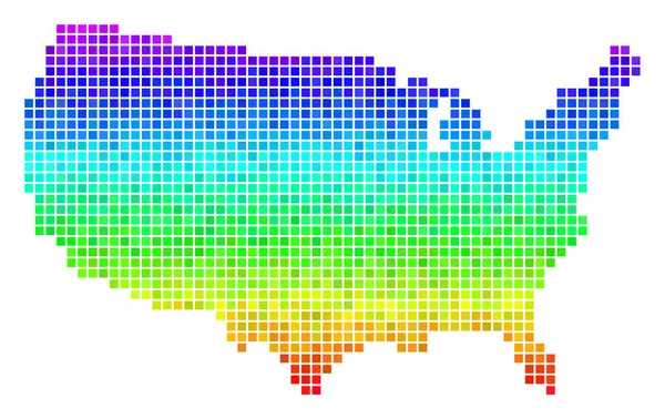 Kaart van de V.s. van de gekleurde stip — Stockvector