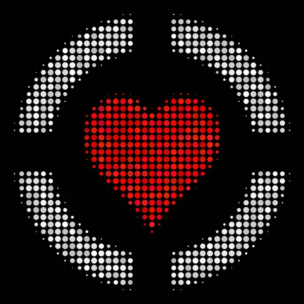 Casino Hearts Halftone Icon — Stock Vector