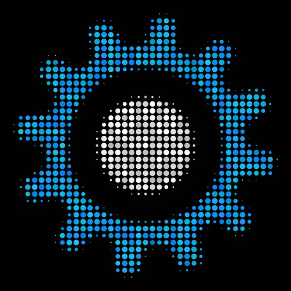 Cogwheel Icono de medio tono — Archivo Imágenes Vectoriales