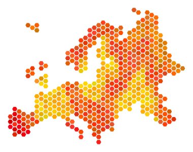 Turuncu altıgen Avrupa Haritası