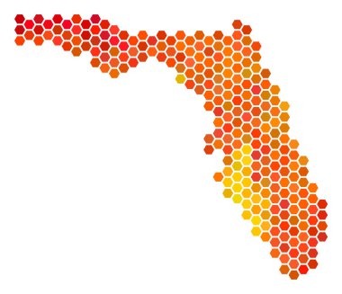 Yangın altıgen Florida harita