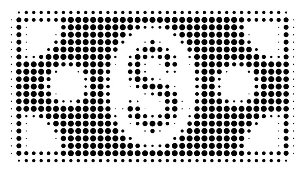 Icono de Billete de Pixel Negro — Archivo Imágenes Vectoriales