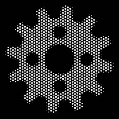 Beyaz noktalı dişli simgesini