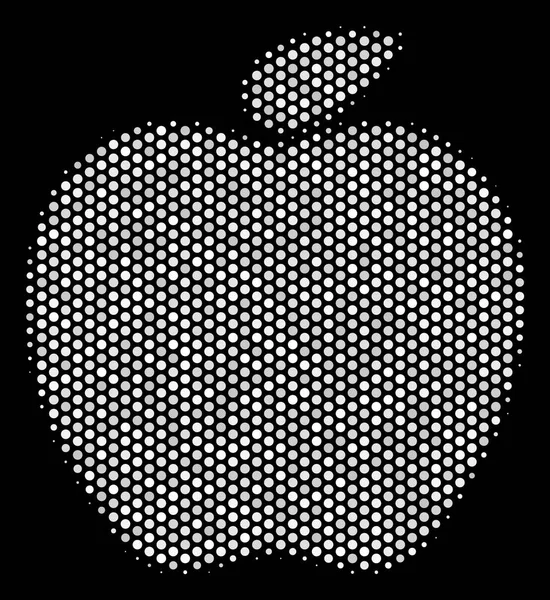 Icono de manzana de píxel blanco — Vector de stock