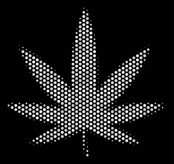 Icône de cannabis pixelisée blanche — Image vectorielle