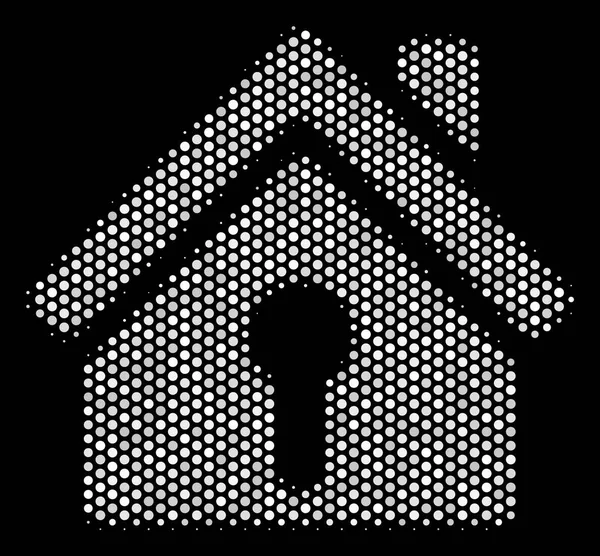 Ikony biały Pixelated Home dziurkę od klucza — Wektor stockowy