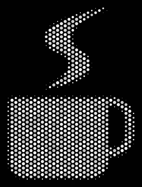 Εικονίδιο ζεστό φλιτζάνι του καφέ λευκό Pixelated — Διανυσματικό Αρχείο