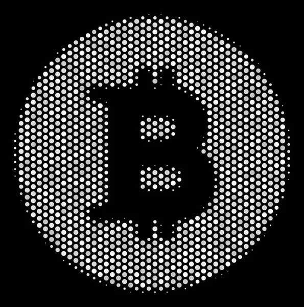 Weiß gepunktetes Bitcoin-Symbol — Stockvektor