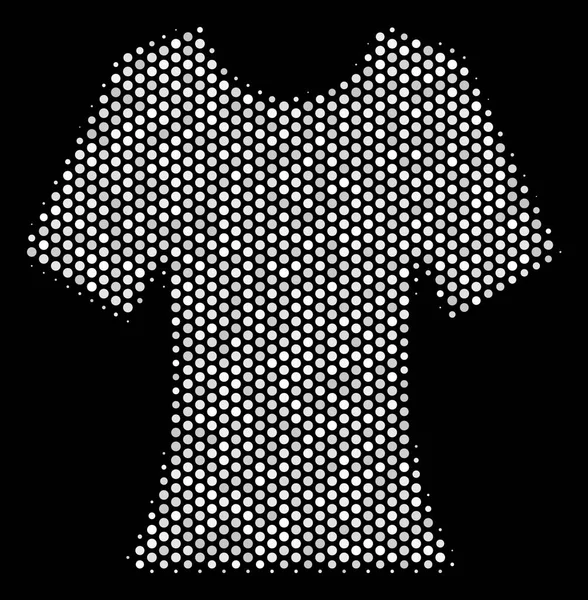 Ícone de t-shirt de senhora pontilhada branca — Vetor de Stock