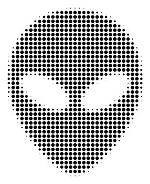 Siyah noktalı uzaylı yüz simgesi