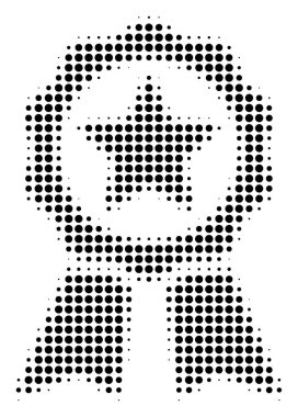 Siyah piksle sertifika mühür simgesi