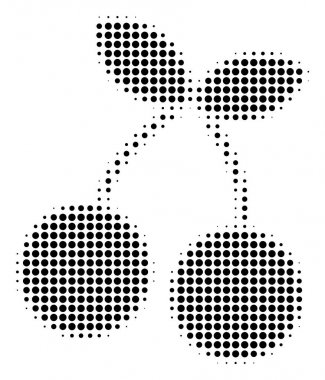 Black Pixel Cherry Icon clipart