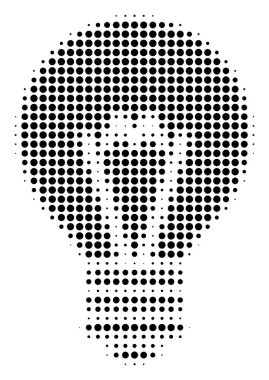 Siyah piksle elektrikli ampul simgesi