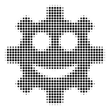 Dişli bir gülümseme Smiley simge siyah noktalı