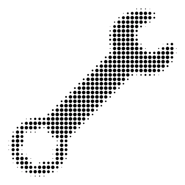 Schwarz gepunktetes Schraubenschlüssel-Symbol — Stockvektor