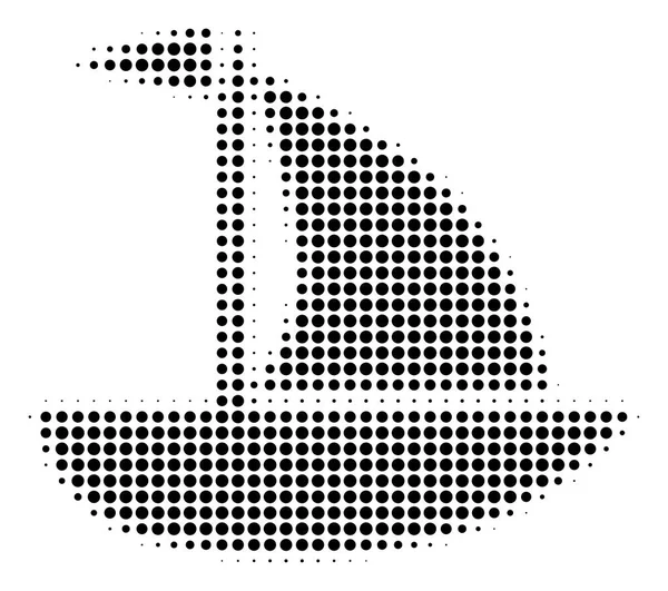 Black Dot Yacht Icon — Stock Vector