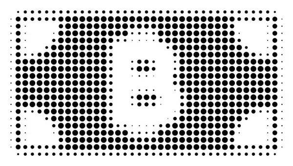 Píxel negro Bitcoin efectivo icono de billetes — Archivo Imágenes Vectoriales