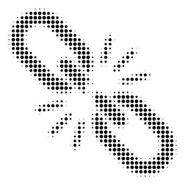 Black Dot Break Kettengliedersymbol — Stockvektor