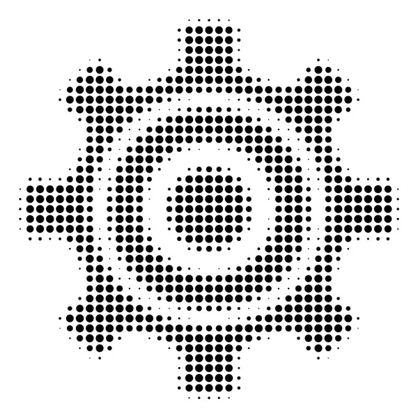 Schwarzes Pixel-Zahnrad-Symbol — Stockvektor