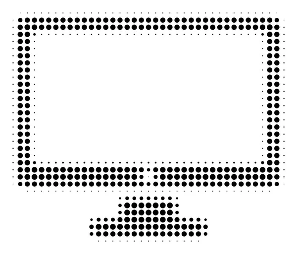 Black Dotted Computer Display Icon — Stock Vector