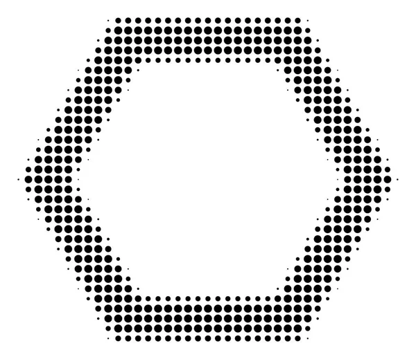 Μαύρη κουκκίδα εξάγωνο περίγραμμα εικονίδιο — Διανυσματικό Αρχείο