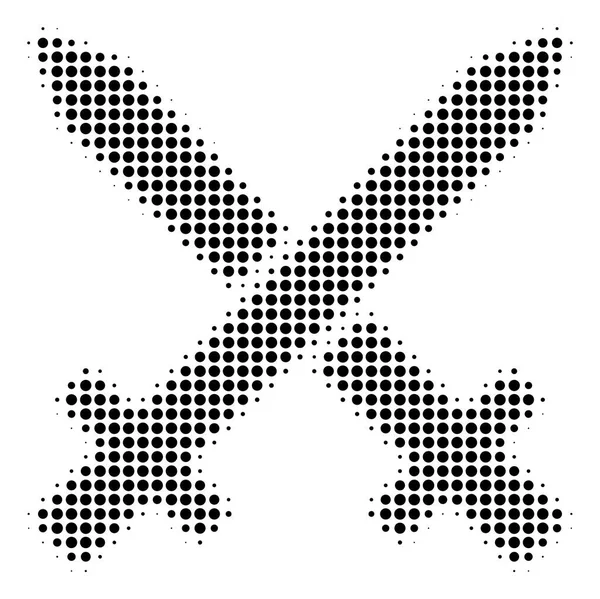 Black Dotted kruising zwaarden pictogram — Stockvector