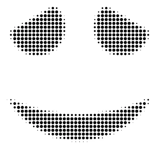 Black pointillé Embarassed Smile Icône — Image vectorielle