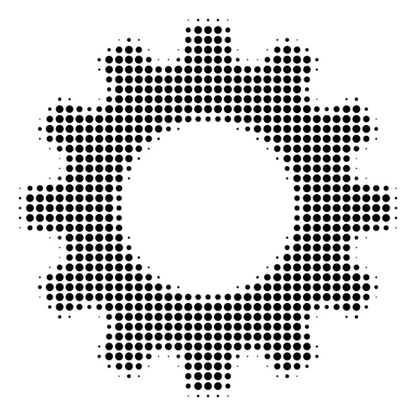 Icona dell'ingranaggio pixel nero — Vettoriale Stock