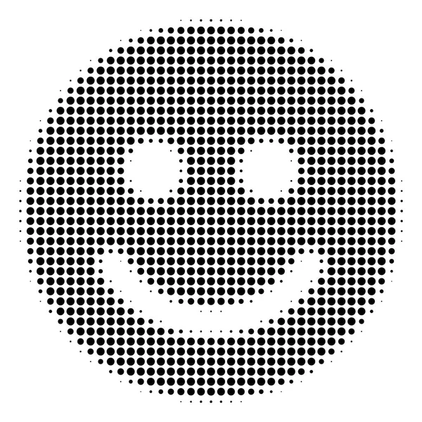 Black Dot Glad Smile Icon — Stock Vector