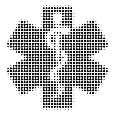 Siyah piksle hayat yıldız simgesi