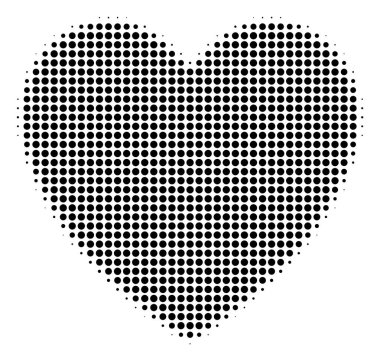 Siyah nokta aşk kalp simgesi