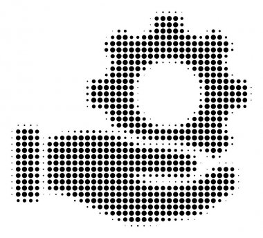 Mekanik vites hizmet el simgesi siyah noktalı