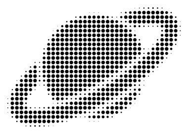 Gezegen Satürn simge siyah noktalı