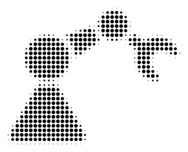 Robotik manipülatör simge siyah noktalı