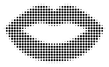 Siyah piksle seksi dudaklar simgesi