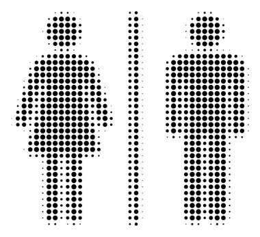 Siyah nokta tuvalet kişi simgesi