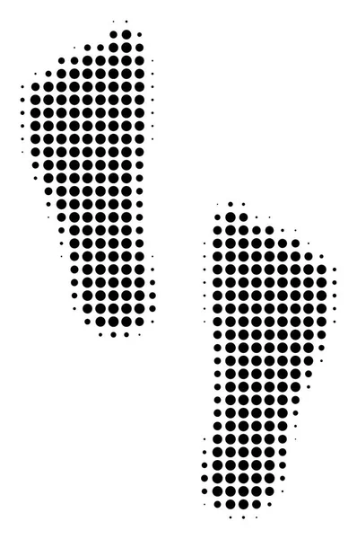 Zwarte stip menselijke voetafdrukken pictogram — Stockvector