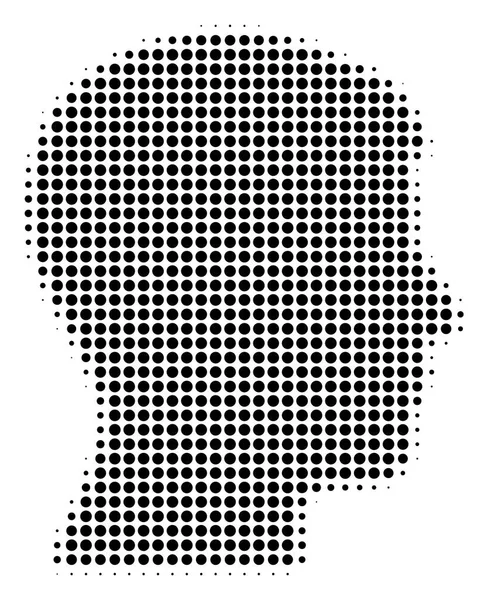 黑点人头轮廓图标 — 图库矢量图片
