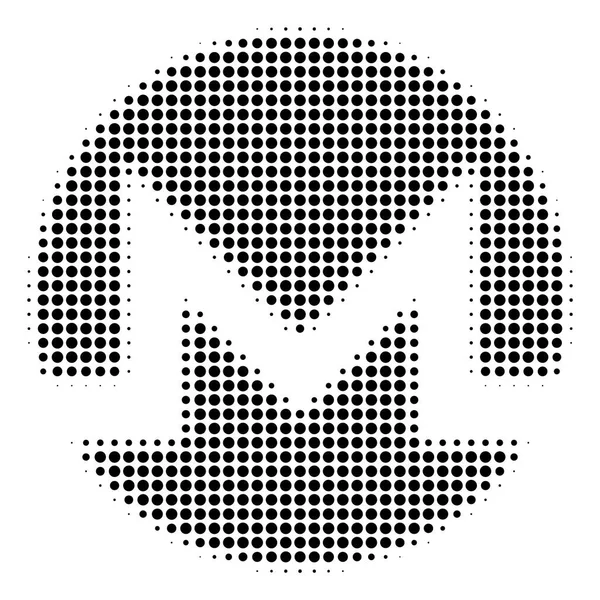 Icône de monnaie monero pointillée noire — Image vectorielle