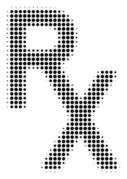 Icono de símbolo médico de punto negro Rx — Vector de stock